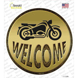Welcome With Motorcycle Novelty Circle Sticker Decal