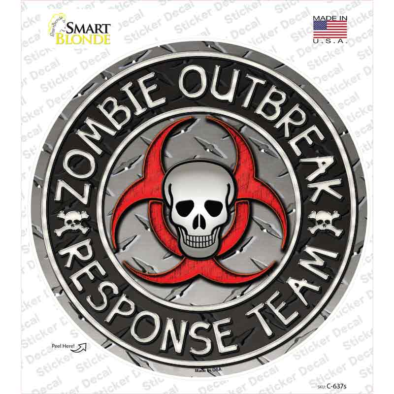 Zombie Outbreak Novelty Circle Sticker Decal