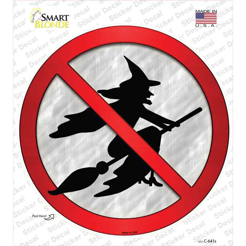 No Witches Novelty Circle Sticker Decal