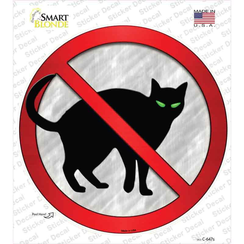 No Cats Novelty Circle Sticker Decal