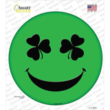 Shamrock Smiling Face Novelty Circle Sticker Decal