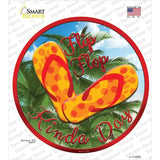Flip Flop Kinda Day Novelty Circle Sticker Decal