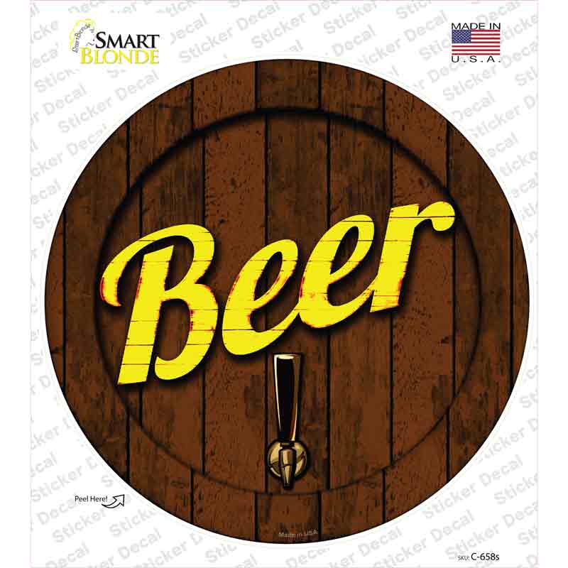 Beer Keg Tap Novelty Circle Sticker Decal