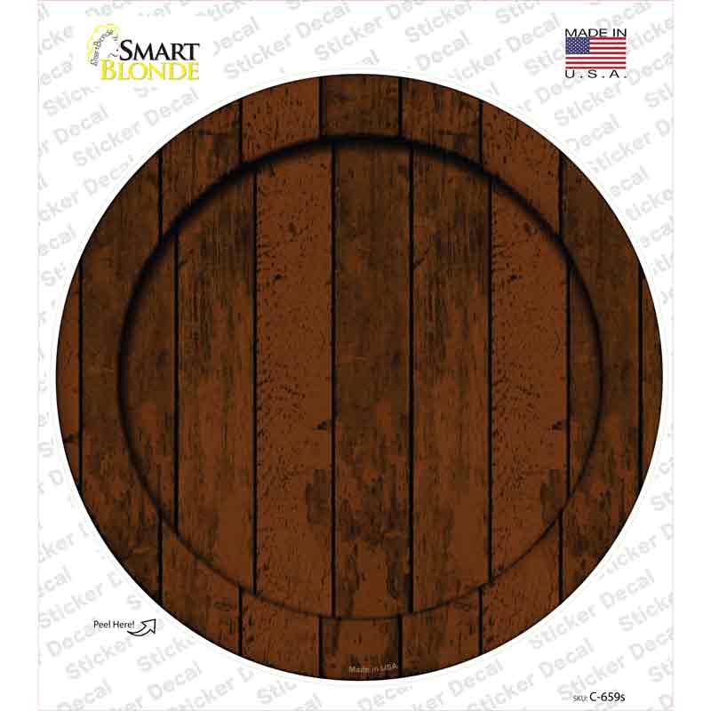 Wooden Background Novelty Circle Sticker Decal
