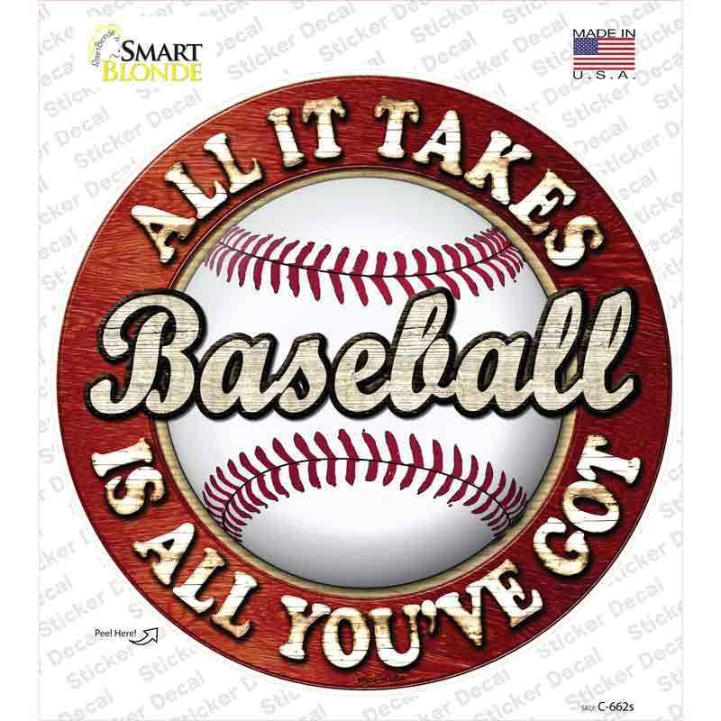 Baseball Novelty Circle Sticker Decal