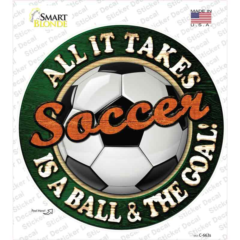 Soccer Novelty Circle Sticker Decal