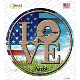 Love Alaska Novelty Circle Sticker Decal