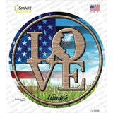 Love Illinois Novelty Circle Sticker Decal