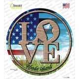 Love Rhode Island Novelty Circle Sticker Decal