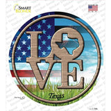 Love Texas Novelty Circle Sticker Decal