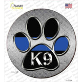 Paw Thin Blue Line K-9 Novelty Circle Sticker Decal