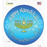 Happy Hanukkah Novelty Circle Sticker Decal