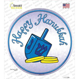 Happy Hanukkah Dreidel Novelty Circle Sticker Decal