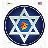 Hanukkah Star And Dreidel Novelty Circle Sticker Decal