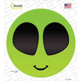 Alien Smile Face Novelty Circle Sticker Decal