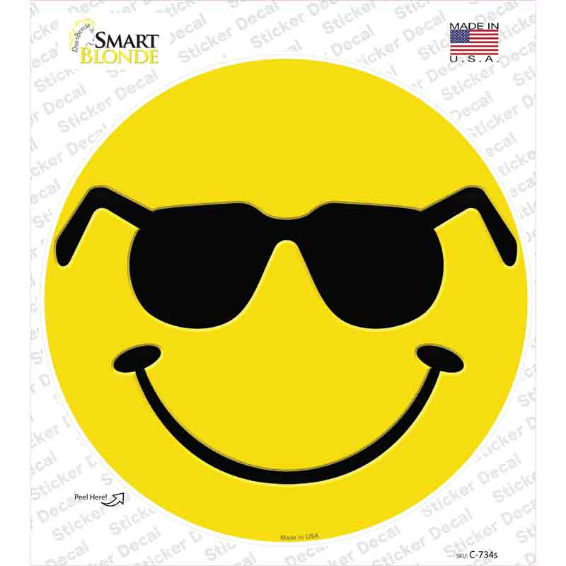 Shades Smile Novelty Circle Sticker Decal
