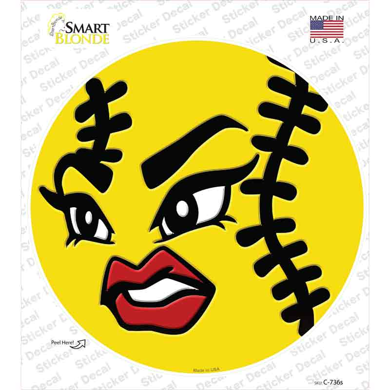 Angry Softball Novelty Circle Sticker Decal
