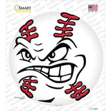 Angry Baseball Novelty Circle Sticker Decal