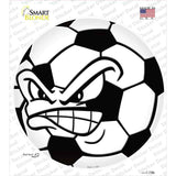 Angry Soccer Ball Novelty Circle Sticker Decal