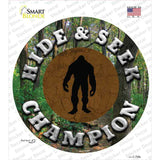 Hide and Seek Champion Bigfoot Novelty Circle Sticker Decal