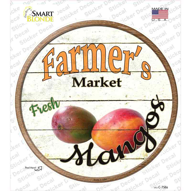 Farmers Market Mangos Novelty Circle Sticker Decal