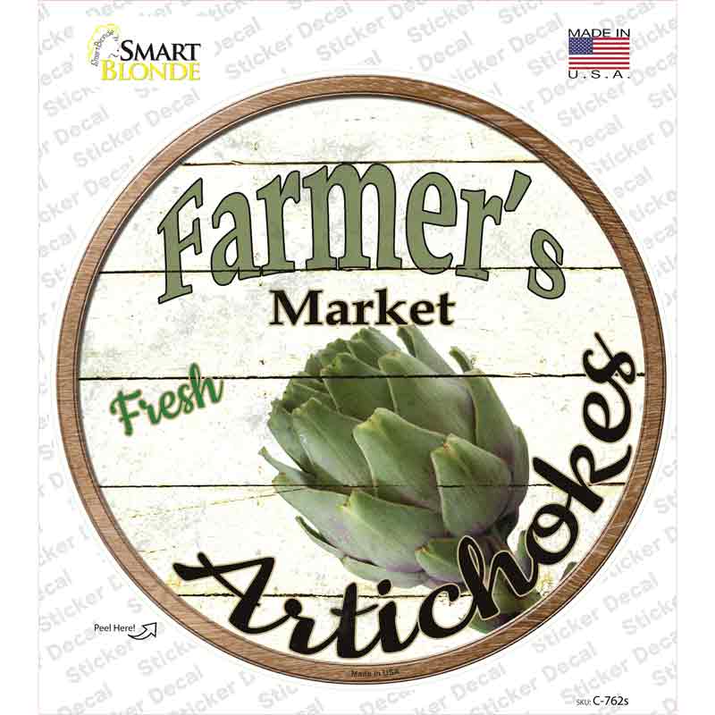 Farmers Market Artichokes Novelty Circle Sticker Decal