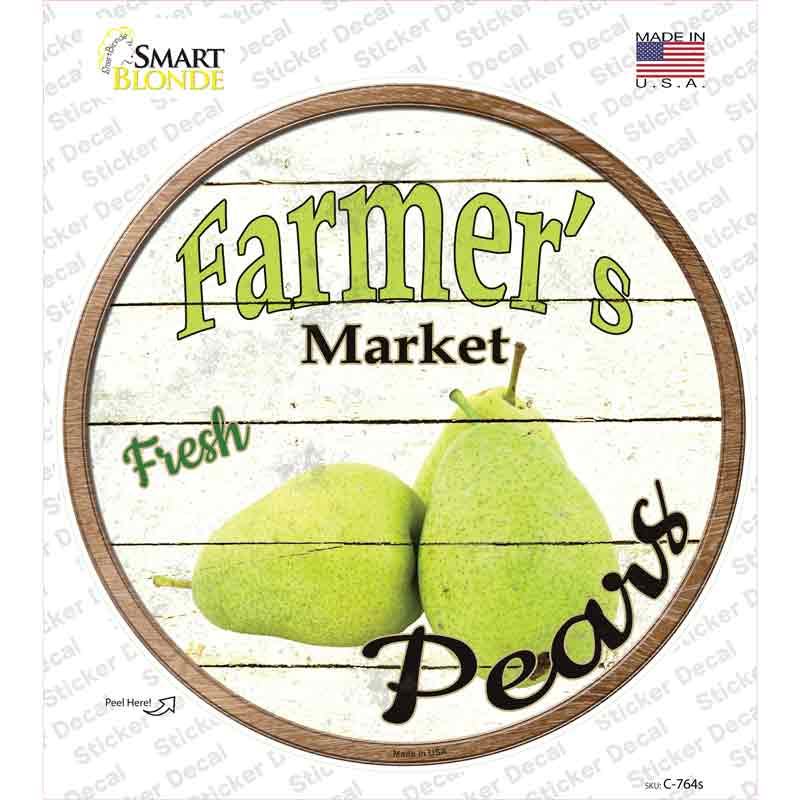 Farmers Market Pears Novelty Circle Sticker Decal