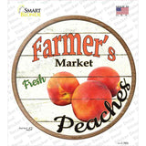 Farmers Market Peaches Novelty Circle Sticker Decal