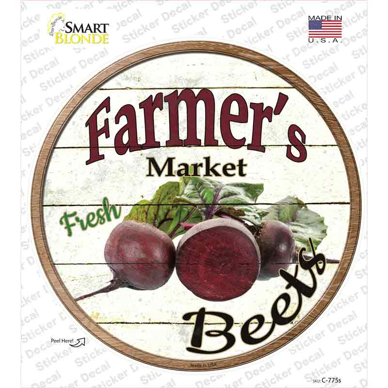 Farmers Market Beets Novelty Circle Sticker Decal