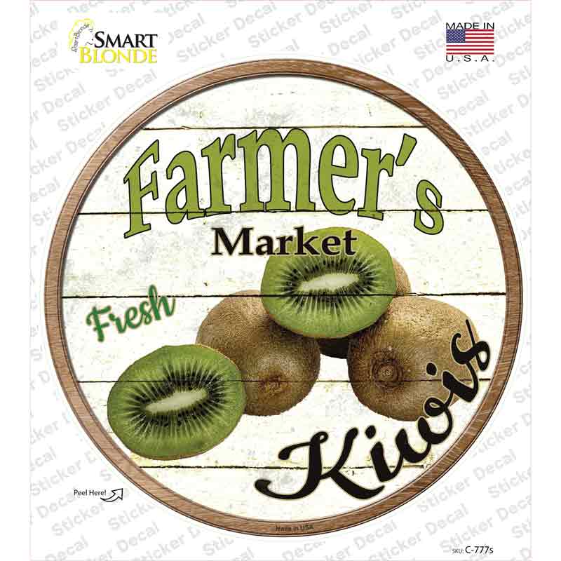 Farmers Market Kiwis Novelty Circle Sticker Decal