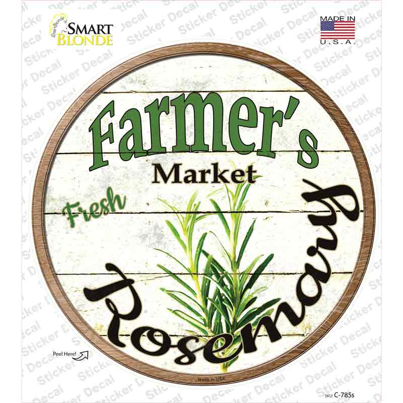 Farmers Market Rosemary Novelty Circle Sticker Decal