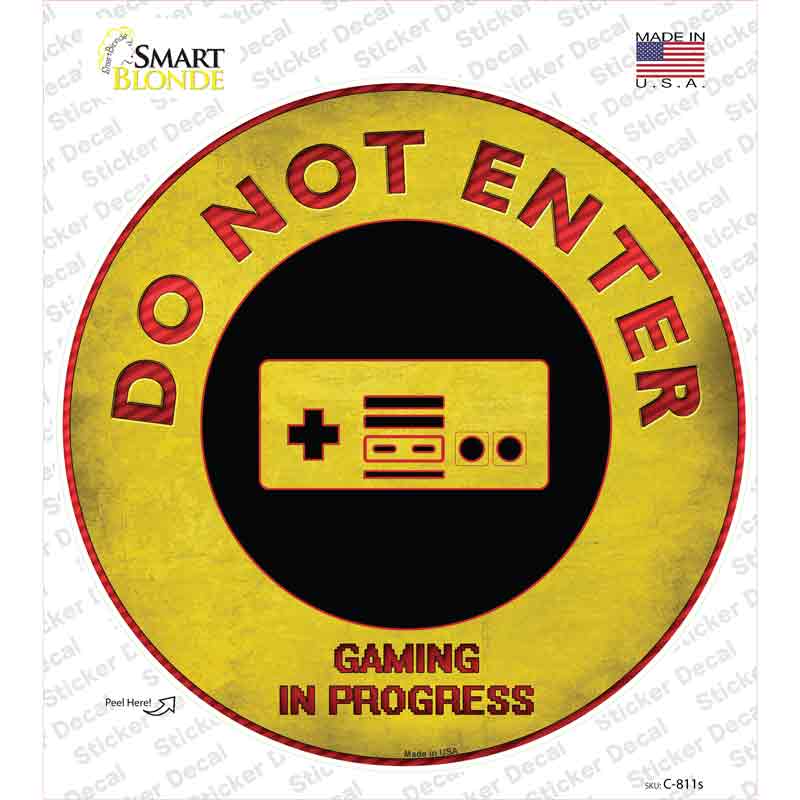 Do Not Enter NES Novelty Circle Sticker Decal