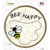 Bee Happy Novelty Circle Sticker Decal