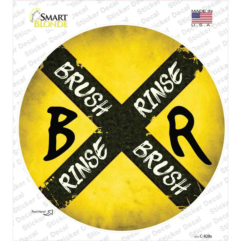 Brush and Rinse Novelty Circle Sticker Decal