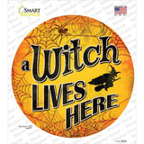A Witch Lives Here Novelty Circle Sticker Decal