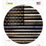 American Flag Thin Blue Line Novelty Circle Sticker Decal