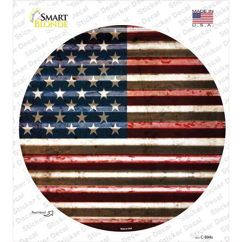 American Flag Novelty Circle Sticker Decal
