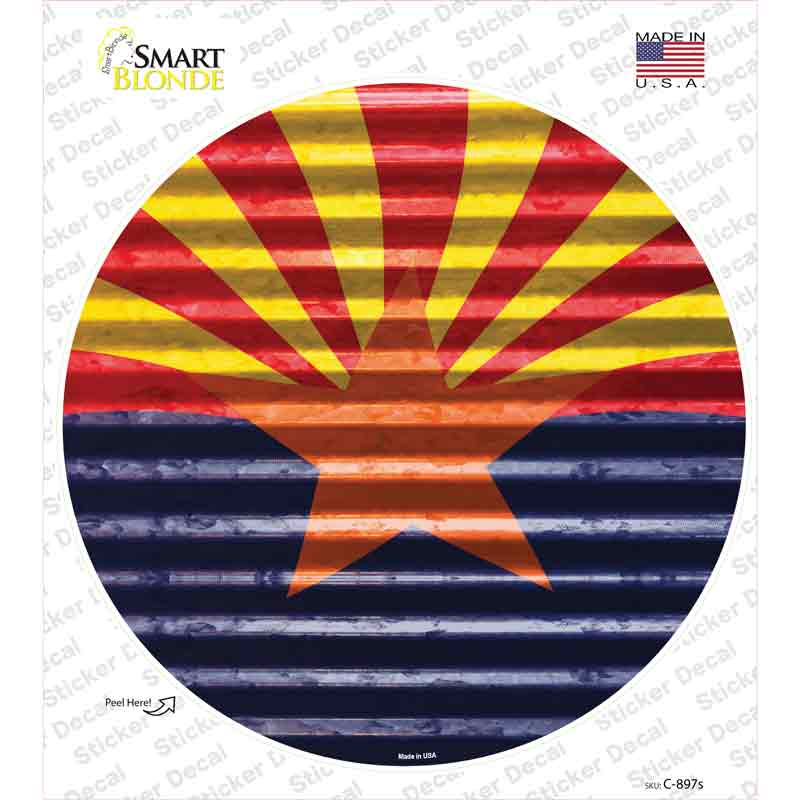 Arizona Flag Novelty Circle Sticker Decal