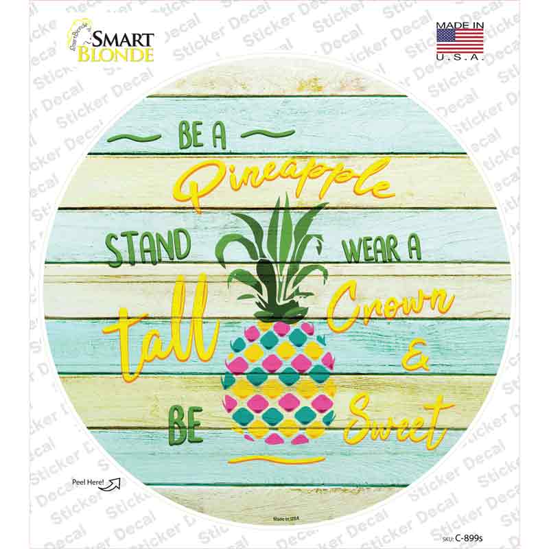 Be A Pineapple Novelty Circle Sticker Decal