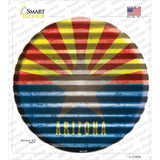Arizona Flag Corrugated Novelty Circle Sticker Decal