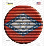 Arkansas Flag Corrugated Novelty Circle Sticker Decal