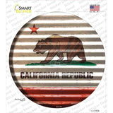 California Flag Corrugated Novelty Circle Sticker Decal