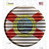 Florida Flag Corrugated Novelty Circle Sticker Decal