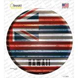 Hawaii Flag Corrugated Novelty Circle Sticker Decal