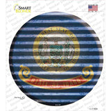 Idaho Flag Corrugated Novelty Circle Sticker Decal