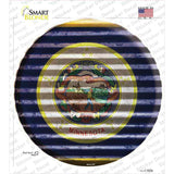 Minnesota Flag Corrugated Novelty Circle Sticker Decal