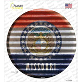 Missouri Flag Corrugated Novelty Circle Sticker Decal