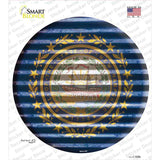 New Hampshire Flag Corrugated Novelty Circle Sticker Decal