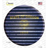 Oregon Flag Corrugated Novelty Circle Sticker Decal