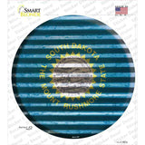 South Dakota Flag Corrugated Novelty Circle Sticker Decal